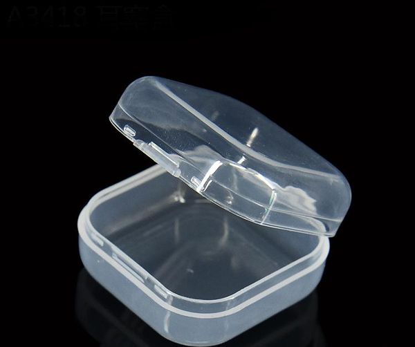 1000 pièces boîte en plastique Transparent porte-monnaie conteneur puce bijoux boîte de rangement carrée vitrines transparentes SN1222