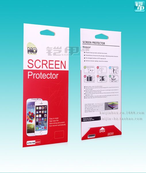 1000 piezas de embalaje de papel de color al por menor para protector de pantalla de teléfono caja de paquete de embalaje para Samsung Note3 iphone 5 película protectora de vidrio templado