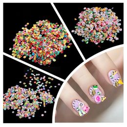 1000 stcs schattige stickers fruit/bloem/dier 3D polymeerklei kleine fimo fruit plakjes nail art diy ontwerpen nagelkunst decoraties