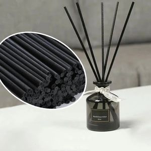 1000 pcs D543mm Zwart vezel Rattan Sticks Essentiële olie riet diffuser aromatisch voor thuisgeur Air Fersnener 240407