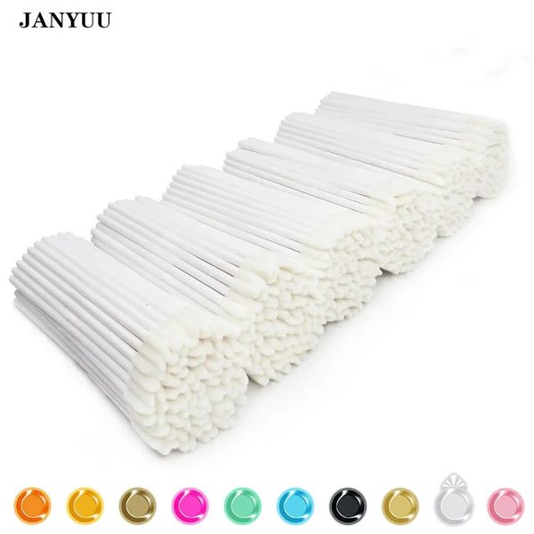 1000pcs maquillage jetable pinceau à lèvres rouge à lèvres brillant à lèvres baguettes stylo nettoyant pour les lèvres applicateur fard à paupières brillant à lèvres outils de maquillage blanc 240124