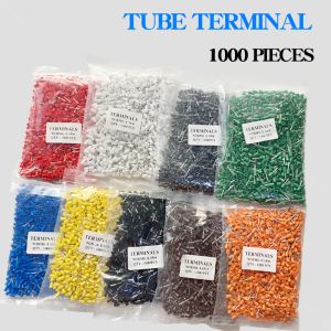 1000pcs E4009 E4010 E4012 E4018 Férulas aisladas Bloque de terminal Conector de alambre del cable Conector eléctrico Terminador de enjuague eléctrico