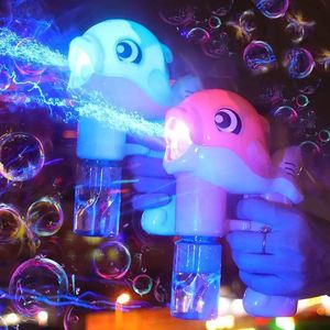 1000pcs Flashing Light Up Kids Dolphin Magic Bubble Machine Summer Swimming Toys Wedding Supplies Birthday Gift Bubble