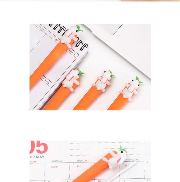 Stylos à Gel 1000 pièces, 1 pièce, joli dessin animé créatif carotte pour enfants, nouveauté cadeau, papeterie coréenne, fournitures scolaires et de bureau