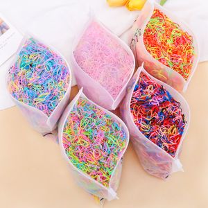 1000PCS Girls Hair Accessories Gift Rubber Band Elastic Hair Bands Headband Children Ponytail Holder Bands Kids Ornaments