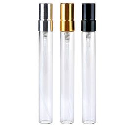 1000 unids/lote 10 ML botella de perfume recargable de vidrio portátil con atomizador envases cosméticos vacíos con pulverizador Emnfp