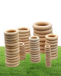 1000 pcs Lot 1570mm Diy houten kralen Connectoren Cirkels Ringen Onvoltooide natuurlijke hout lood kralen Baby Tandjes ringen houten rin3652111