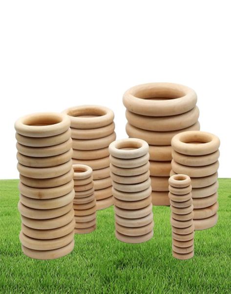 1000pcs / lot 1570mm bricolage perles en bois connecteurs cercles anneaux inachevé perles de plomb en bois naturel bébé anneaux de dentition en bois rin2741596