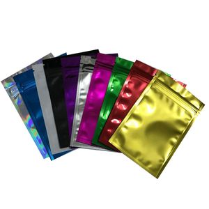 1000 stks / partij 18 * 26 cm Mylar Foil Tassen Kleurrijke Opslag Koffie Sugar Spice Geurwicht Self Seal Zipper Aluminium Folie Pakkettas