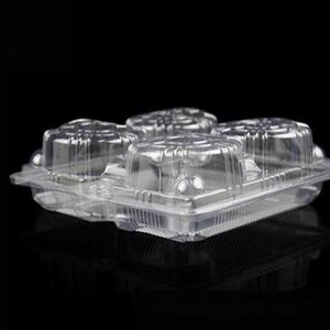 1000 pcs/lot 18 cm x 17 cm x 5 cm boucle automatique transparent cuisson en plastique boîtes d'emballage oeuf tarte plateaux en plastique