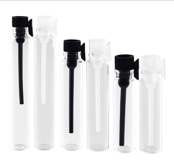 1000 unids / lote 1 ML / 2 ML / 3 ML Mini Perfume de Vidrio Viales de Muestra Pequeña Botella de Perfume Laboratorio Vacío Fragancia Líquida Tubo de Ensayo Botellas de Prueba JL1349