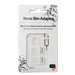 1000 unids/lote 4 en 1 Nano Micro tarjeta SIM accesorios adaptador Pin de expulsión para Iphone 5 para Iphone 4 4S 6 Samsung S4 S3 caja al por menor