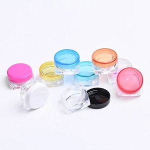 Pot cosmétique carré vide en plastique de voyage 5g, conteneur de soins de la peau, bouteille de crème pour le visage, flacons d'échantillon, Pot de Gel pour Nail Art, 1000 pièces/lot