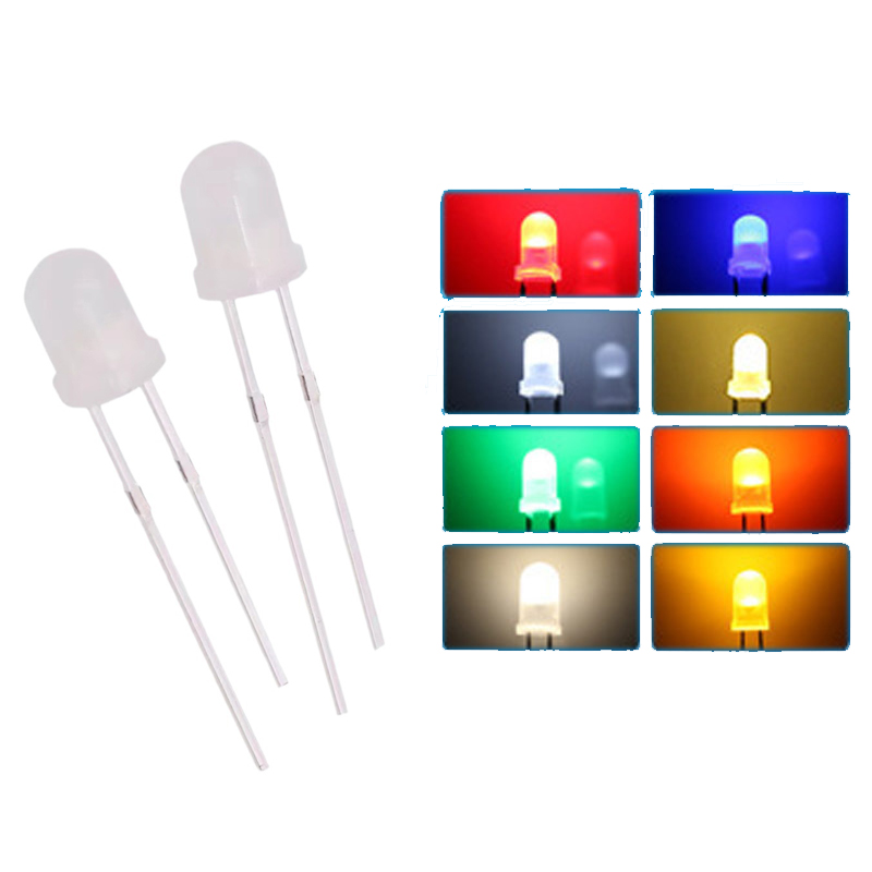 1000 PCS/Los 5mm Zerstörung Strohhut Diode weiß rot blau grün gelb Ultra helle LEDs Kit LED Light Diode