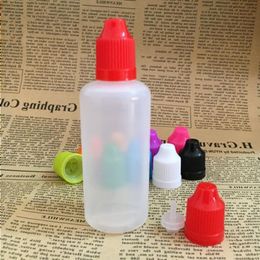 1000 Pcs/Lot 60 ml bouteilles vides E-liquide 2 OZ flacons compte-gouttes en plastique pour Eliquid avec couvercles colorés Xjgql