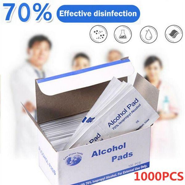 1000pcs / lot Alcool Prep Swap Pad Lingette Humide pour Antiseptique Peau Nettoyage Soins Bijoux Mobile Téléphone Clean294v