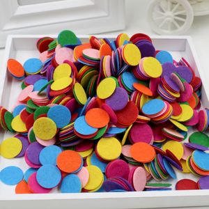 200pcs/lot DIY 1.5cm round felt pads circle fabric clothing accessory intelligence toys patches colorful follow accessory