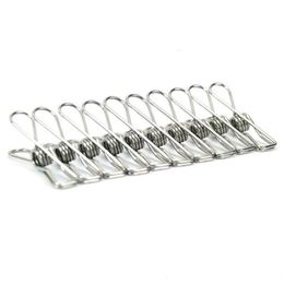 1000 stks / partij Uitstekende Kwaliteit Nieuwe Collectie Rvs Lente Kleding Sokken Opknoping Pegs Clips Klemmen Silver Wasserij