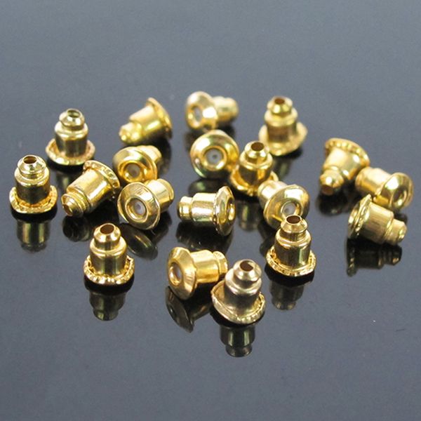 1000pcs / lot Or Argent Plaqué Boucle D'oreille Dos Bullet Bouchons Earnuts Bouchons D'oreille Alliage Résultats Bijoux Accessoires 2 Couleurs Prix De Gros