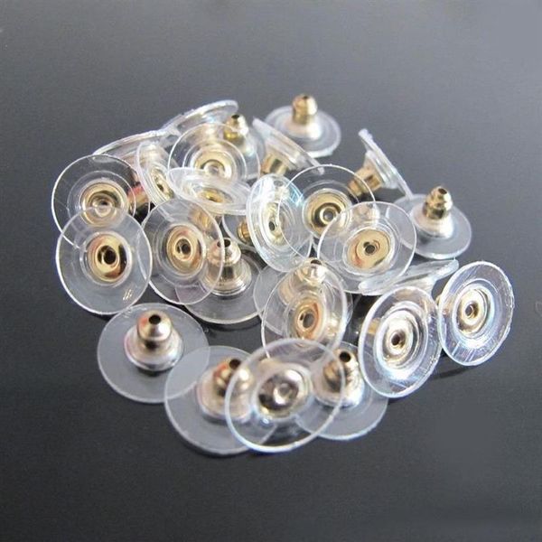 1000 unids / lote Chapado en Oro y Plata Forma de Disco Volador Pendientes Tapones Earnuts Pendientes Tapones Aleación Encontrar Accesorios de Joyería Co320W