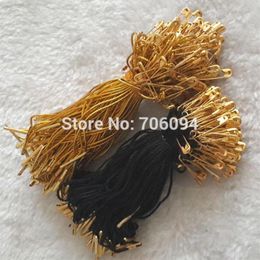 1000 stks Lot Hang Tag Strings Seal Gold Pin met Nylon En Stopper End Zwart Of Goud Kleur Choice338S