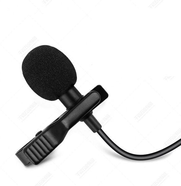 1000 unids/lote micrófono de Metal 3,5mm Jack Lavalier Tie Clip micrófono Mini Audio Mic para teléfono móvil PC ordenador portátil regalo de fiesta
