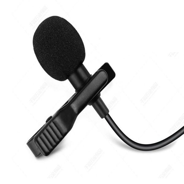 1000 unids/lote micrófono de Metal 3,5mm Jack Lavalier Tie Clip micrófono Mini Audio Mic para teléfono móvil PC ordenador portátil