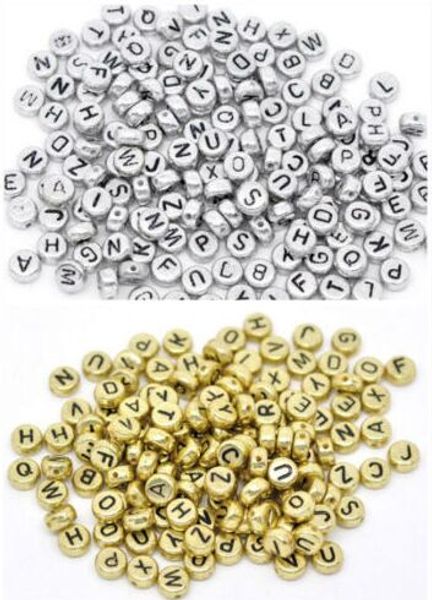 Lot de 1000 lettres de l'alphabet mixtes en acrylique, Cube plat, perles d'espacement, breloques pour la fabrication de bijoux 6mm