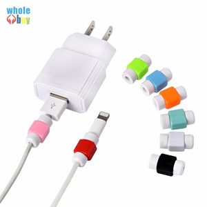 1000 stks / partij Multi Colors USB-kabel Protector Mobiele Telefoon Oplader Cord Protector Silicone Voor iPhone Lijn Beschermende Siliconen Windende Clips