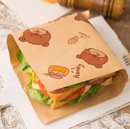 1000 unids/lote papel para envolver sándwich, hamburguesas plegables sin aceite, uso para desayuno en casa, aperitivos horneados para embalaje de una sola vez