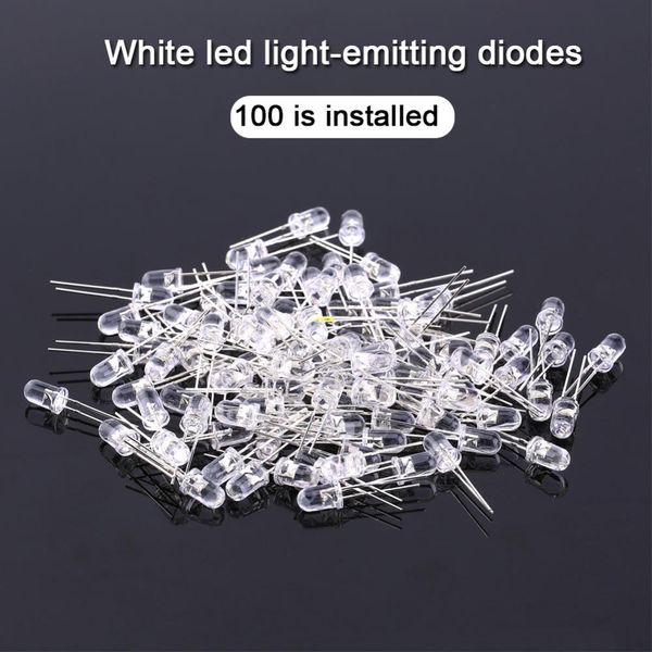 Envío gratuito 1000 unids/lote diodos de luz LED diodos emisores de lámpara de luz LED blanca ultrabrillantes de 5mm