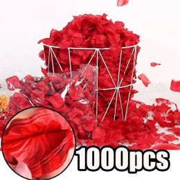 1000pcs Love Romantic Warm Silk Rose Pétales artificielles Fleurs dispersées Anniversaire de mariage Party Favors Favors Decoration