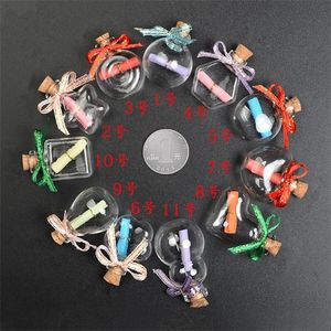 1000pcs mini vides vides de souhaits avec des bouteilles de pendentif de message vierge pour décoration cadeau de fête d'artisanat d'artisan