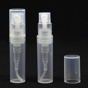 1000 Uds Mini botella vacía de Spray de Perfume de plástico 2ML 2G muestra recargable cosmética