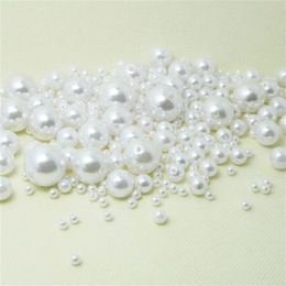 1000 Stuks Parel Ronde Witte Parel Imitatie ABS Kralen Sieraden Bevindingen 4 6 8 10 12mm voor Sieraden Making216h