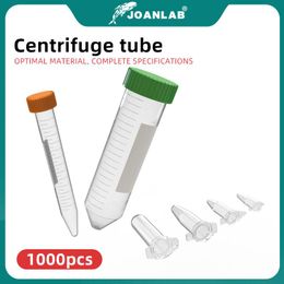 Tubo de centrífuga de plástico, 1000 Uds., 0,2 Ml, 0,5, 1,5, 2, 10, 15, 50ml, microescala, Pcr, Prp, suministros de prueba para equipos de laboratorio