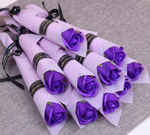 1000 stks Single Stam Kunstmatige Rose Bloemen Romantische Valentijnsdag Bruiloft Verjaardag Party Soap Roses Bloem Rood Roze Blauw SN5532