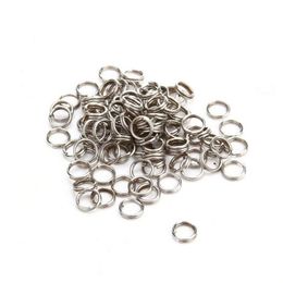1000 pièces anneaux fendus de pêche en acier inoxydable leurre robuste anneau solide boucle leurres 7mm 150lbs248T