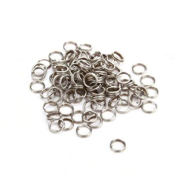 1000pcs Pêche en acier inoxydable Anneaux fendus de frayerie lourds Loures de boucle de bague solide 7 mm 150 lbs7629668