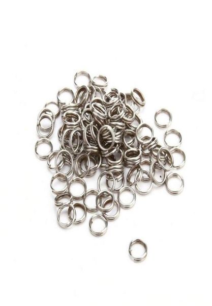 1000pcs Pêche en acier inoxydable Anneaux fendus de frayerie lourds Loures de boucle de bague solide 7 mm 150lbs5481491