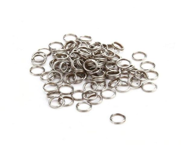 1000 pièces anneaux fendus de pêche en acier inoxydable leurre robuste anneau solide boucle leurres 7mm 150lbs4502749