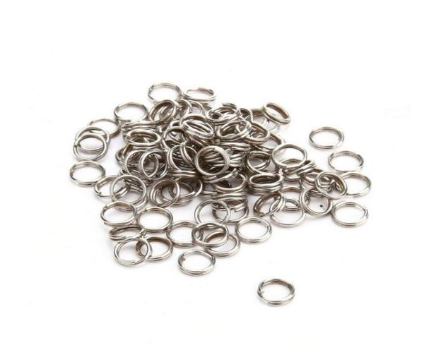 1000 pièces anneaux fendus de pêche en acier inoxydable leurre robuste anneau solide boucle leurres 7mm 150lbs6076537