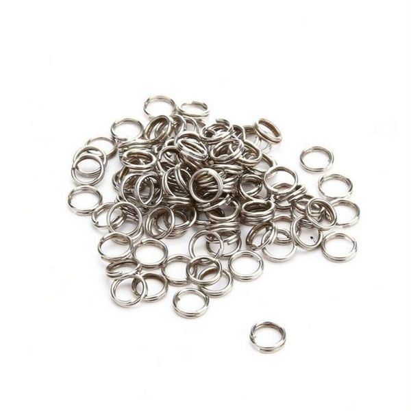 1000 pièces anneaux fendus de pêche en acier inoxydable leurre robuste anneau solide boucle leurres 7mm 150lbs2582