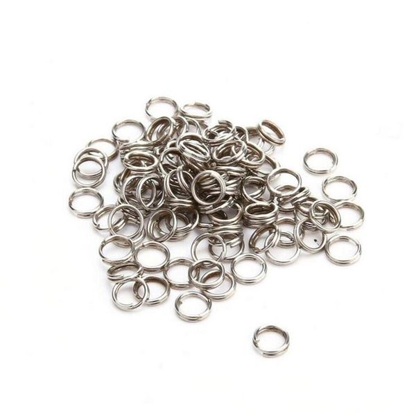 1000 pièces anneaux fendus de pêche en acier inoxydable leurre robuste anneau solide boucle leurres 7mm 150lbs225i