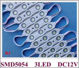 1000 stuks met lens Aluminium PCB LED-lichtmodule Injectie LED-module voor teken Kanaalletter DC12V 75 mm * 16 mm * 5 mm SMD 5054 3 LED 1,2 W IP65