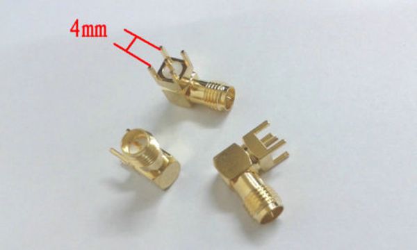 1000 pièces x RP SMA prise femelle centre à angle droit soudure PCB montage connecteur RF