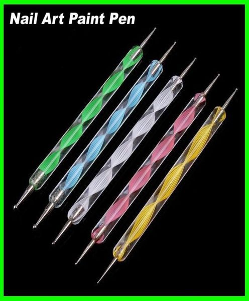 1000pcslot 200sets 5 pcs outil d'art nail art en acier marbrez le stylo nail art peinture décoration nail art manucure t2093271