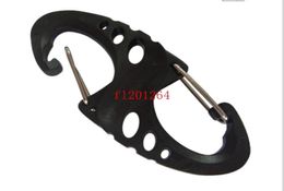 1000pcslot Black Plastic Sbiner Clip pour paracord bracelet Carabiner s Keychain Cleyring Bulk Package 2121301