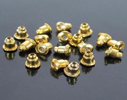 1000pcslot Goud Verzilverd Oorbel Ruggen Bullet Stoppers Earnuts Oordoppen Legering Bevindingen Sieraden Accessoires 2 Kleuren Wholesa2923653