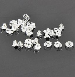 1000PieCELOT ACCESSORES DE BIELLES DE BOURRONS SIGHTES de haute qualité en métal Plux d'oreille en métal avec 925 boucles d'oreilles Stud Stopper Finding Wh3844097